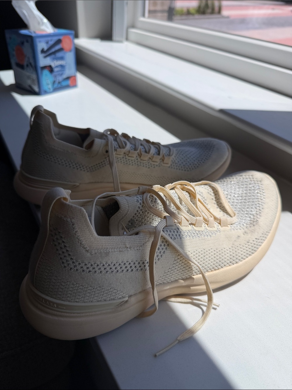 APL  Lightweight Knit Sneaker in Cream (sparkles)